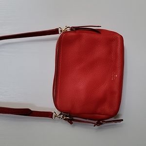 Fossil Red Leather Crossbody Removable Strap